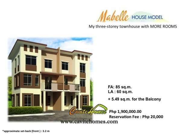 3 Storey, 4 Br, 3TB, Mabelle Townhouse, Imus Cavite House and Lot, 15 mins to Metro Manila via Cavitex, P1.9M 