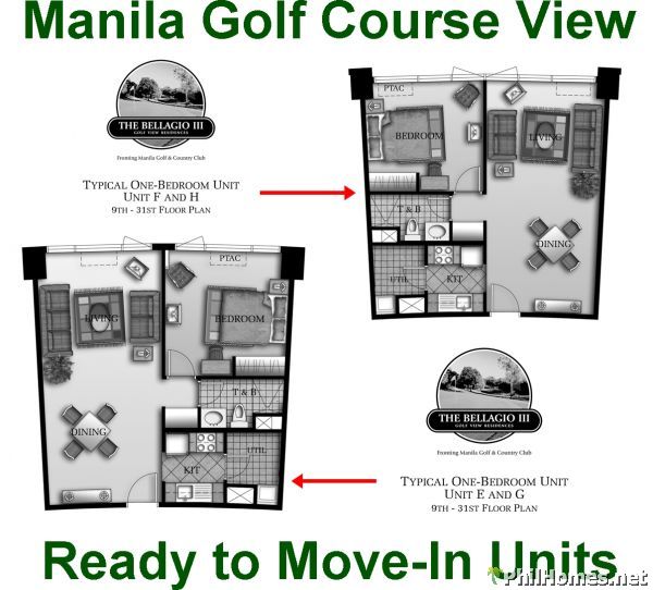 Bellagio 3 - Manila Golf Course View - 1 Bed Units - READY FOR OCCUPANCY
