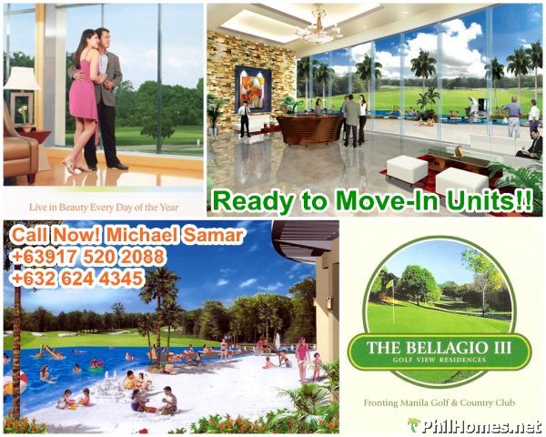 Bellagio 3 - Manila Golf Course View - 1 Bed Units - READY FOR OCCUPANCY