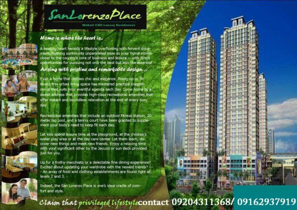 SAN LORENZO PLACE/ 1-3BR/ CONDO IN MAKATI/ 7,000 MONTHLY/ PRE-SELLING/ NEAR MAGALLANES MRT STATION